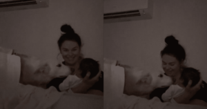 3AM Serenity: New Mom and Dog Watch Over Newborn in Sweet
Moment